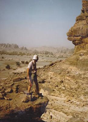 Hermann Verstappen in the Tibesti Mountains in Central Sahara