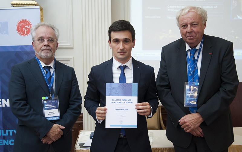 Professor Donald Dingwell, Vice President of Academia Europaea, Deodáth Zuh PhD, Professor Sierd Cloetingh, President of Academia Europaea