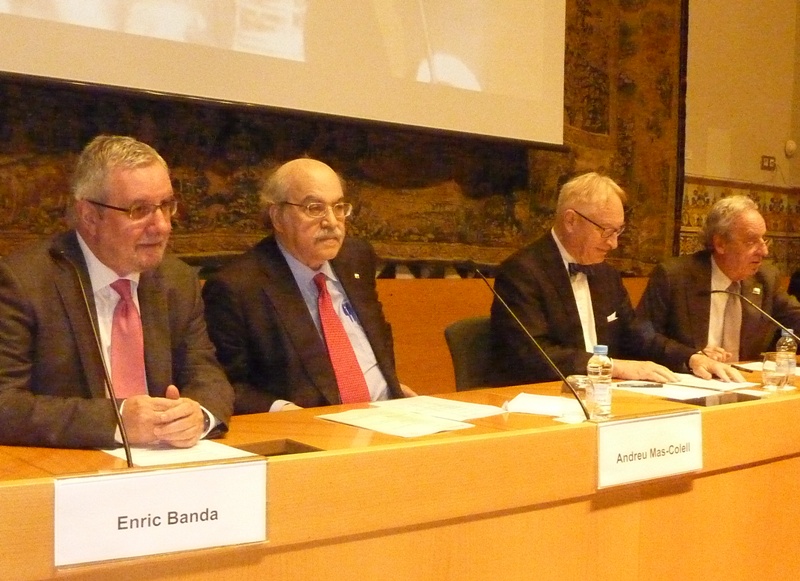 E. Banda, A. Mas-Colell, L. Walløe, S. Giner (l.t.r.)