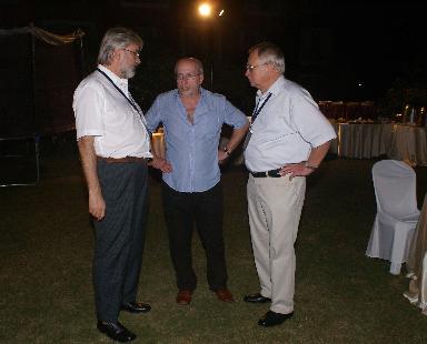 Persuasion of Horst Stoecker (director of GSI) to give Sigurd Hofmann 120 days of beam time for synthesis of element 120, Goa, 2010.